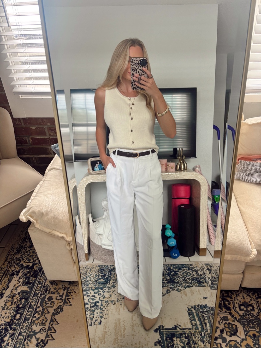 NWT Ann Taylor White Petite Pleated Straight Pant - Picture 2 of 6
